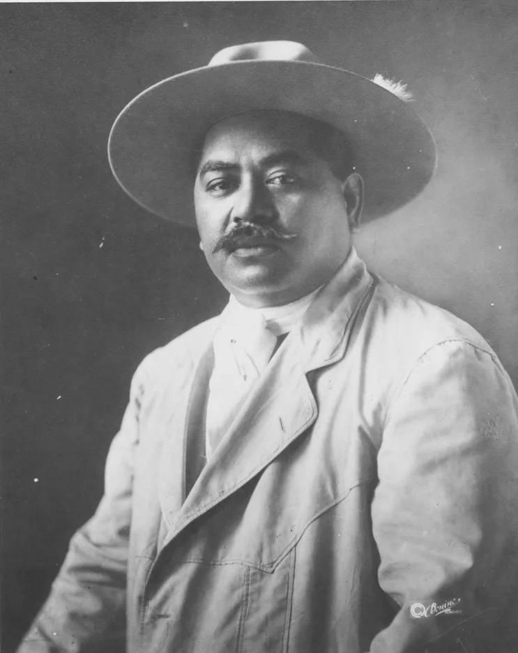 Prince Jonah Kūhiō Kalanianaʻole wearing a campaign hat
